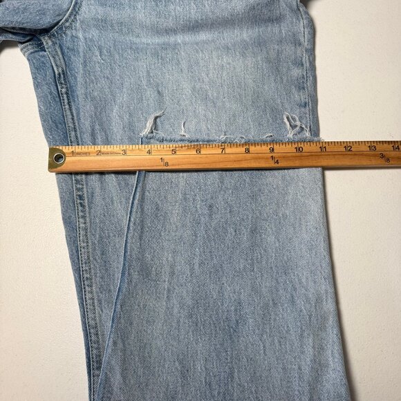 FREE ASSEMBLY WOMENS SIZE 14 JEANS SUPER HIGH RISE STRAIGHT DISTRESSED LIGHT WAS - Picture 11 of 13